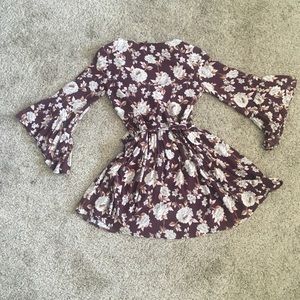 American Eagle floral wrap dress